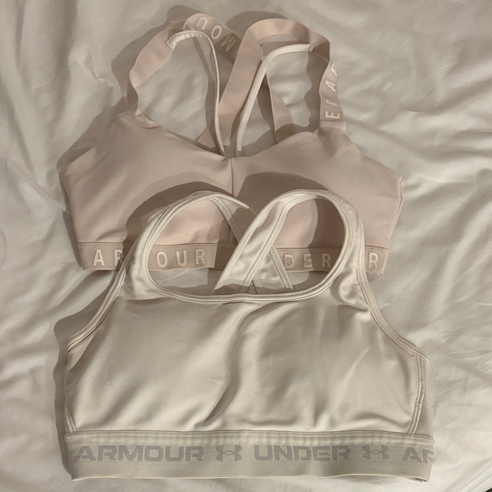 Under Armour Women's Sports Bra Duo - Light Pink and Cream